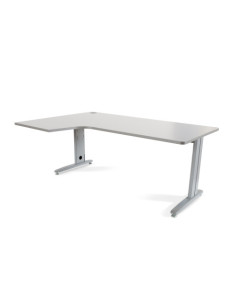 MESA DE OFICINA SERIE METAL FORMA L IZQUIERDA 180X120 GRIS / GRIS  ROCADA 2054AC02
