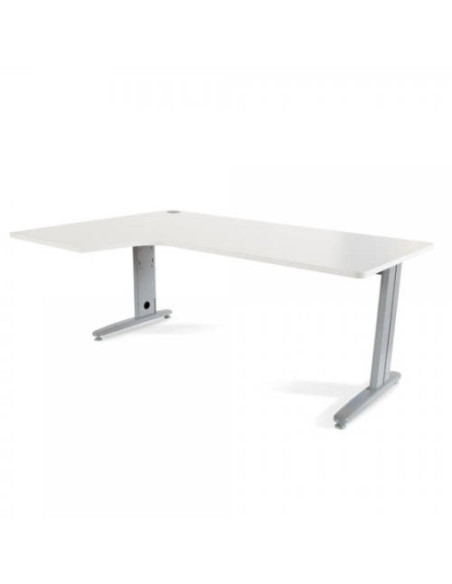MESA DE OFICINA SERIE METAL FORMA L IZQUIERDA 180X120 GRIS / BLANCO ROCADA 2054AC04 MESA DE OFICINA SERIE METAL FORMA L IZQUIERDA 180X120 GRIS / BLANCO ROCADA 2054AC04