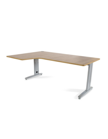MESA DE OFICINA SERIE METAL FORMA L IZQUIERDA 180X120 GRIS / ROBLE  ROCADA 2054AC08 MESA DE OFICINA SERIE METAL FORMA L IZQUIERDA 180X120 GRIS / ROBLE  ROCADA 2054AC08