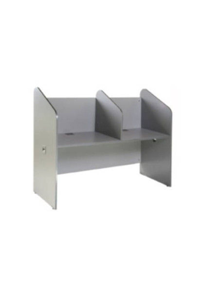 MESA CALL CENTER DOBLE ALUMINIO / GRIS. MEDIDAS 166X132X65CM ( LARGO X ALTO X PROFUNDIDAD) ROCADA 5502AB02