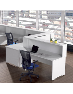 MODULO RECEPCION ALTILLO 120CM BLANCO / BLANCO. MEDIDAS 120X40X30CM. (MESA NO INCLUIDA EN EL PRECIO 2