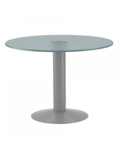 MESA DE REUNIONES REDONDA 100CM DE DIAMETRO. ALTURA 72CM. COLOR: PATA METALICA GRIS / TABLERO HAYA ROCADA 3005AT01