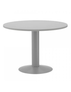 MESA DE REUNIONES REDONDA 100CM DE DIAMETRO. ALTURA 72CM. COLOR: PATA METALICA GRIS / TABLERO GRIS ROCADA 3005AT02