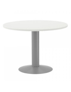 MESA DE REUNIONES REDONDA 100CM DE DIAMETRO. ALTURA 72CM. COLOR: PATA METALICA GRIS / TABLERO BLANCO ROCADA 3005AT04