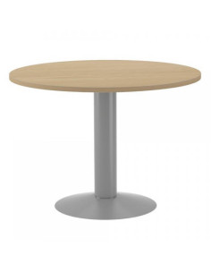 MESA DE REUNIONES REDONDA 100CM DE DIAMETRO. ALTURA 72CM. COLOR: PATA METALICA GRIS / TABLERO ROBLE ROCADA 3005AT08