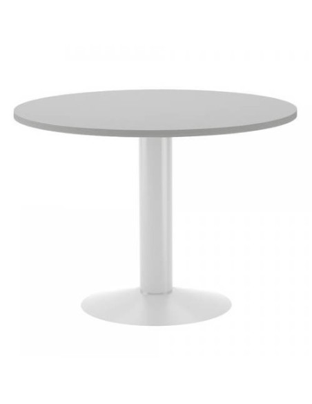 MESA DE REUNIONES REDONDA 100CM DE DIAMETRO. ALTURA 72CM. COLOR: PATA METALICA BLANCA / TABLERO GRIS ROCADA 3005ATW02 MESA DE REUNIONES REDONDA 100CM DE DIAMETRO. ALTURA 72CM. COLOR: PATA METALICA BLANCA / TABLERO GRIS ROCADA 3005ATW02