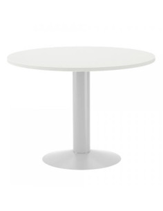 MESA DE REUNIONES REDONDA 100CM DE DIAMETRO. ALTURA 72CM. COLOR: PATA METALICA BLANCA / TABLERO BLANCO ROCADA 3005ATW04