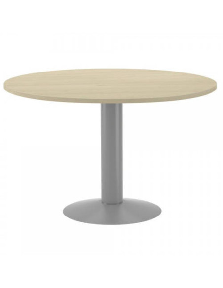 MESA DE REUNIONES REDONDA 120CM DE DIAMETRO. ALTURA 72CM. COLOR: PATA METALICA GRIS / TABLERO HAYA ROCADA 3006AT01 MESA DE REUNIONES REDONDA 120CM DE DIAMETRO. ALTURA 72CM. COLOR: PATA METALICA GRIS / TABLERO HAYA ROCADA 3006AT01