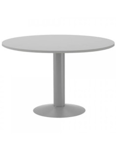 MESA DE REUNIONES REDONDA 120CM DE DIAMETRO. ALTURA 72CM. COLOR: PATA METALICA GRIS / TABLERO GRIS ROCADA 3006AT02