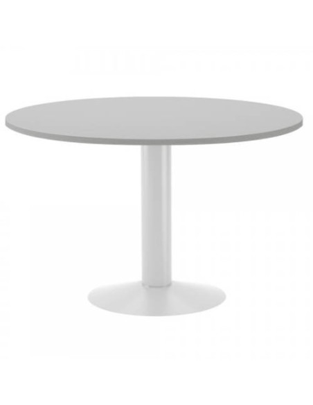 MESA DE REUNIONES REDONDA 120CM DE DIAMETRO. ALTURA 72CM. COLOR: PATA METALICA BLANCA / TABLERO GRIS ROCADA 3006ATW02 MESA DE REUNIONES REDONDA 120CM DE DIAMETRO. ALTURA 72CM. COLOR: PATA METALICA BLANCA / TABLERO GRIS ROCADA 3006ATW02