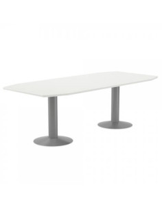 MESA DE REUNIONES 220X100X72CM. COLOR: PATA METALICA GRIS / TABLERO BLANCO ROCADA 3003AT04