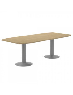 MESA DE REUNIONES 220X100X72CM. COLOR: PATA METALICA GRIS / TABLERO ROBLE ROCADA 3003AT08