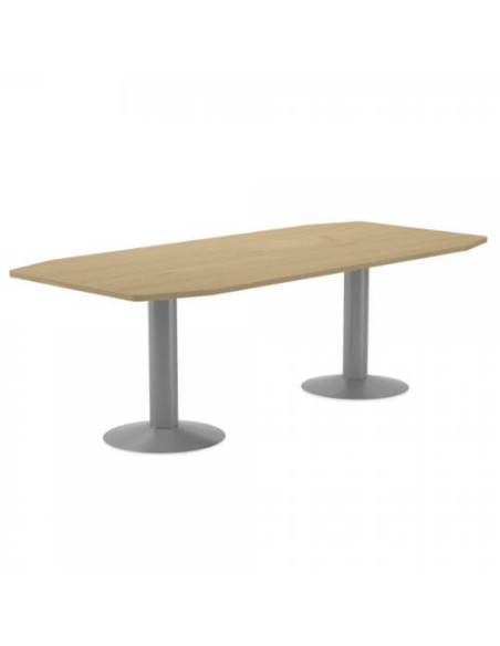 MESA DE REUNIONES 220X100X72CM. COLOR: PATA METALICA GRIS / TABLERO ROBLE ROCADA 3003AT08 MESA DE REUNIONES 220X100X72CM. COLOR: PATA METALICA GRIS / TABLERO ROBLE ROCADA 3003AT08