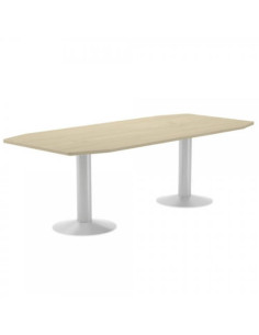 MESA DE REUNIONES 220X100X72CM. COLOR: PATA METALICA BLANCA / TABLERO HAYA ROCADA 3003ATW01