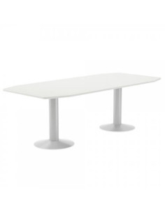 MESA DE REUNIONES 220X100X72CM. COLOR: PATA METALICA BLANCA / TABLERO BLANCO ROCADA 3003ATW04