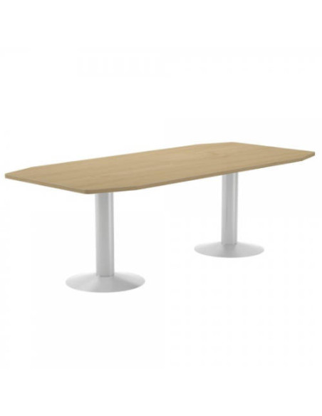 MESA DE REUNIONES 220X100X72CM. COLOR: PATA METALICA BLANCA / TABLERO ROBLE ROCADA 3003ATW08 MESA DE REUNIONES 220X100X72CM. COLOR: PATA METALICA BLANCA / TABLERO ROBLE ROCADA 3003ATW08