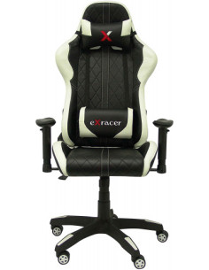 SILLA GAMING PARAISO SIMIL PIEL NEGRO Y BLANCO PIQUERAS Y CRESPO 7216DBSPNE
