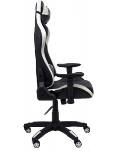 SILLA GAMING PARAISO SIMIL PIEL NEGRO Y BLANCO PIQUERAS Y CRESPO 7216DBSPNE 2