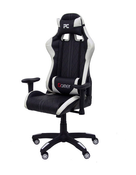 SILLA GAMING PARAISO SIMIL PIEL NEGRO Y BLANCO PIQUERAS Y CRESPO 7216DBSPNE