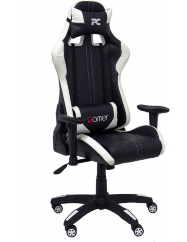SILLA GAMING PARAISO SIMIL PIEL NEGRO Y BLANCO...