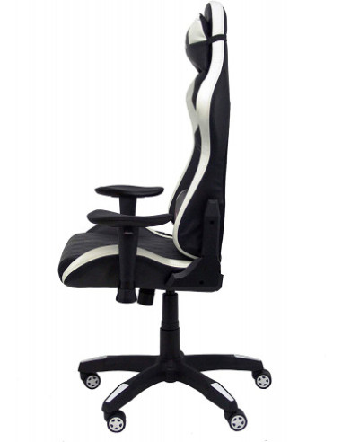 SILLA GAMING PARAISO SIMIL PIEL NEGRO Y BLANCO...