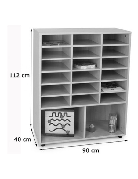 MUEBLE INTERMEDIO 2 CASILLAS Y CASILLERO HAYA MOBEDUC 600813HP18
