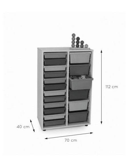 MUEBLE INTERMEDIO CUBETERO 2 COLUMNAS 700 HAYA MOBEDUC 600815HP18