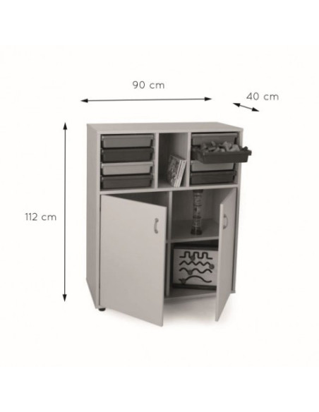 MUEBLE INTERMEDIO ARMARIO Y CUBETERO 900 HAYA MOBEDUC 600817HPS18