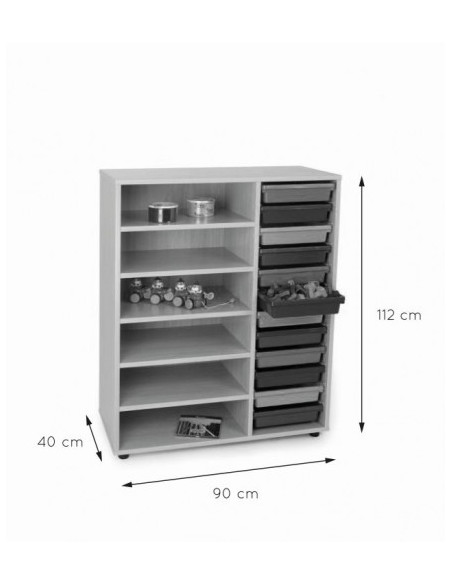 MUEBLE INTERMEDIO ESTANTERÍA CUBETERO HAYA MOBEDUC 600818HP18