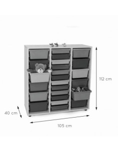 MUEBLE INTERMEDIO CUBETERO 3 COLUMNAS 1042 HAYA MOBEDUC 600820HP18 2