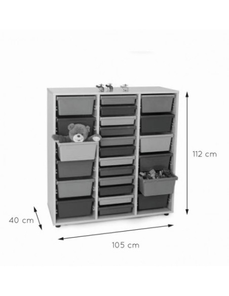 MUEBLE INTERMEDIO CUBETERO 3 COLUMNAS 1042 HAYA MOBEDUC 600820HP18