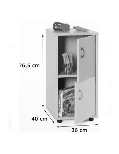 MUEBLE BAJO ARMARIO 2 PUERTAS 360 HAYA MOBEDUC...