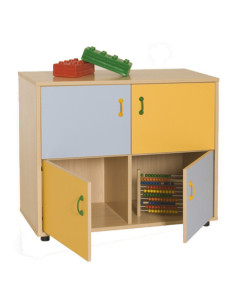 MUEBLE BAJO ARMARIO 4 CASILLAS 4 PUERTAS HAYA MOBEDUC 600218HPS18
