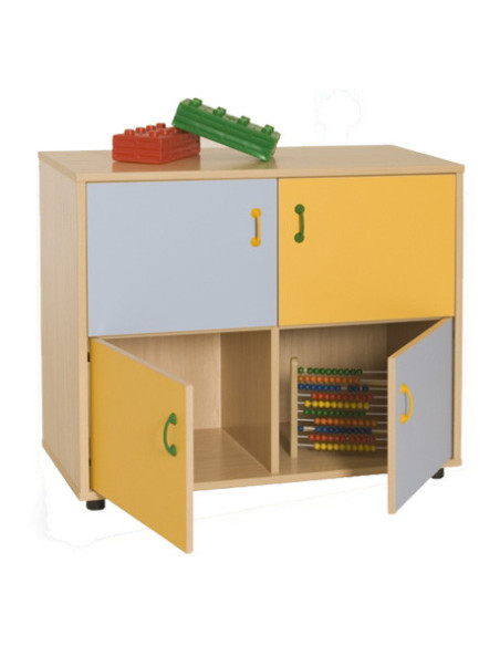 MUEBLE BAJO ARMARIO 4 CASILLAS 4 PUERTAS HAYA MOBEDUC 600218HPS18