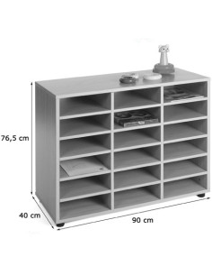 MUEBLE BAJO 18 CASILLAS HAYA MOBEDUC 600208HP18 2