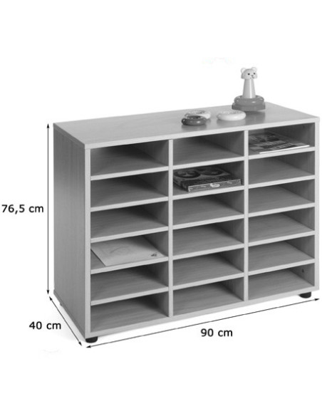 MUEBLE BAJO 18 CASILLAS HAYA MOBEDUC 600208HP18