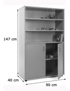 MUEBLE MEDIO ARMARIO Y ESTANTERÍA HAYA MOBEDUC 600303HPS18 2