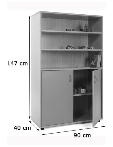 MUEBLE MEDIO ARMARIO Y ESTANTERÍA HAYA MOBEDUC...