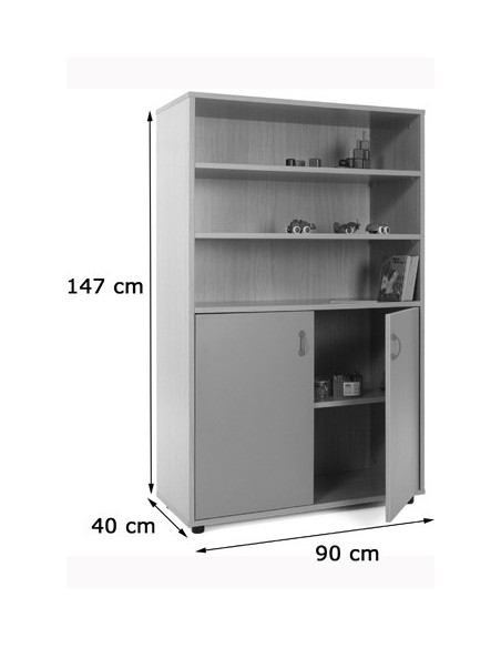 MUEBLE MEDIO ARMARIO Y ESTANTERÍA HAYA MOBEDUC 600303HPS18