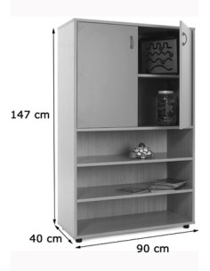 MUEBLE MEDIO ESTANTERÍA Y ARMARIO HAYA MOBEDUC 600304HPS18 2