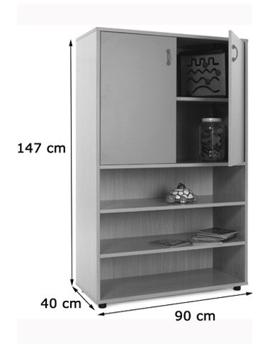 MUEBLE MEDIO ESTANTERÍA Y ARMARIO HAYA MOBEDUC...