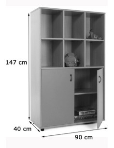 MUEBLE MEDIO ARMARIO 6 CASILLAS HAYA MOBEDUC 600307HPS18 2