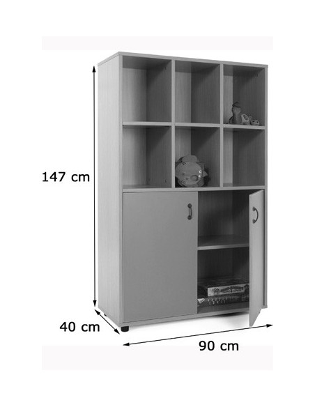 MUEBLE MEDIO ARMARIO 6 CASILLAS HAYA MOBEDUC 600307HPS18