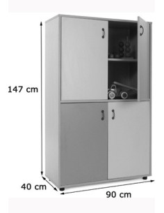 MUEBLE MEDIO ARMARIO 4 PUERTAS HAYA MOBEDUC 600309HPS18 2
