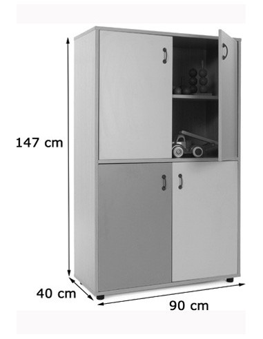 MUEBLE MEDIO ARMARIO 4 PUERTAS HAYA MOBEDUC...