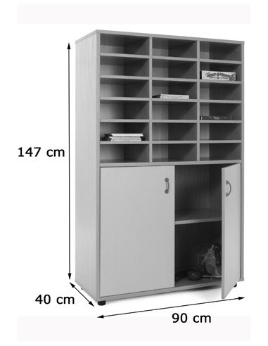 MUEBLE MEDIO ARMARIO Y CASILLERO HAYA MOBEDUC...