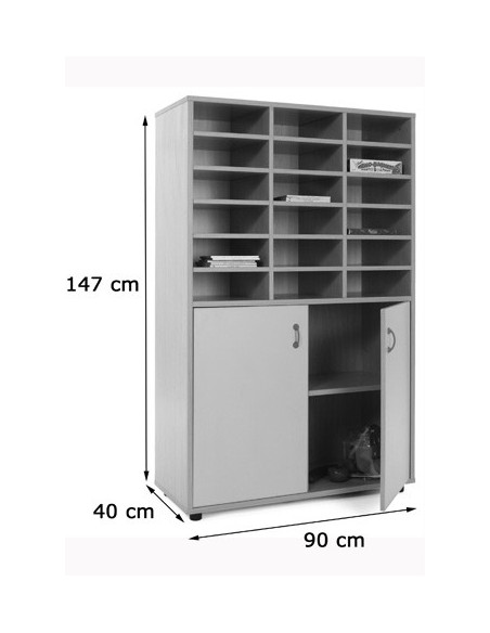 MUEBLE MEDIO ARMARIO Y CASILLERO HAYA MOBEDUC 600310HPS18