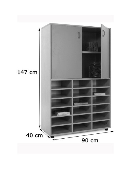 MUEBLE MEDIO CASILLERO Y ARMARIO HAYA MOBEDUC 600311HPS18