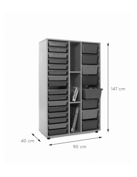MUEBLE MEDIO ESTANTERÍA 2 CUBETEROS HAYA MOBEDUC 600313HP18