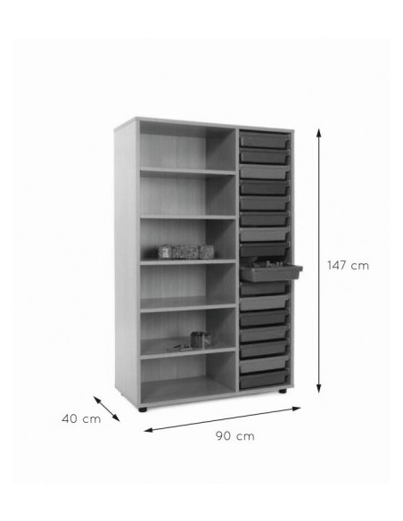 MUEBLE MEDIO ESTANTERÍA CUBETERO HAYA MOBEDUC 600314HP18